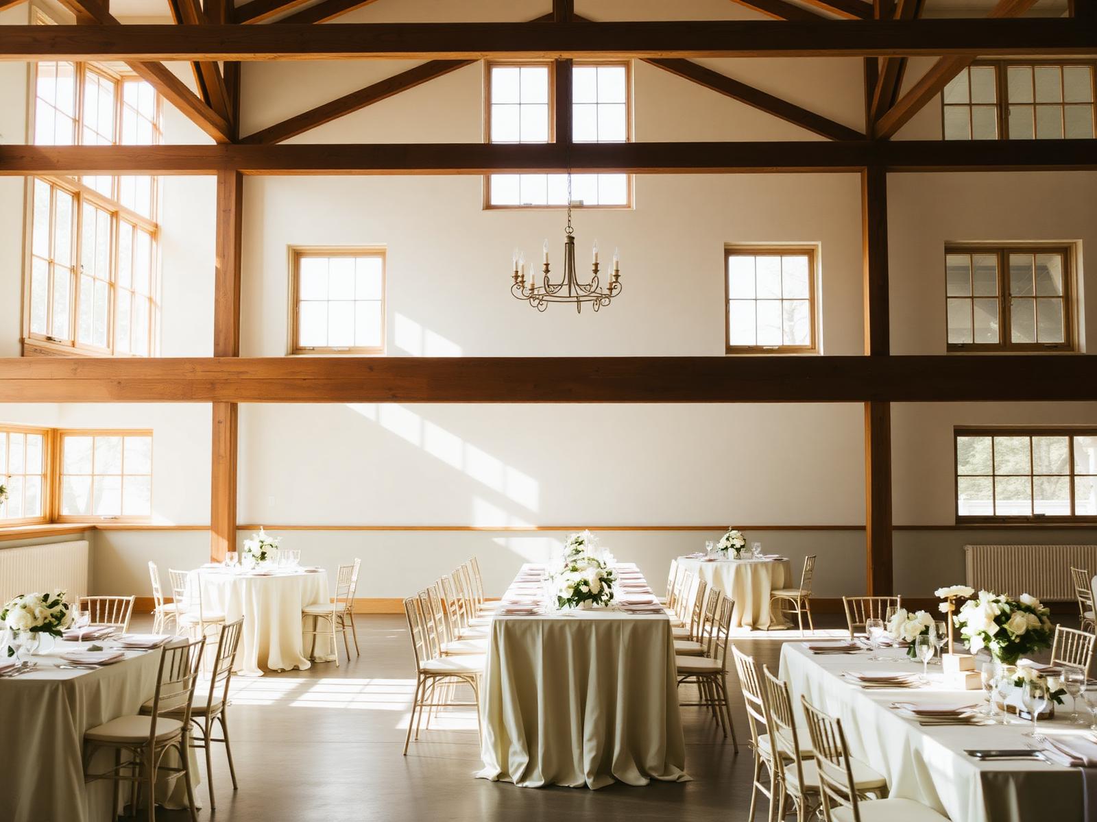 Vacker scandinavisk bröllopslokal med naturligt ljus